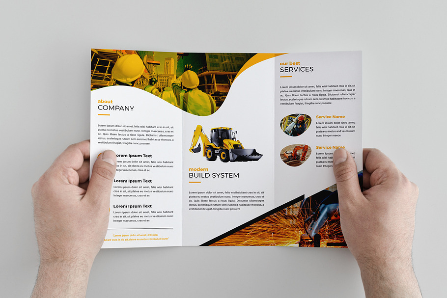 Construction Trifold Brochure in Brochure Templates - product preview 8