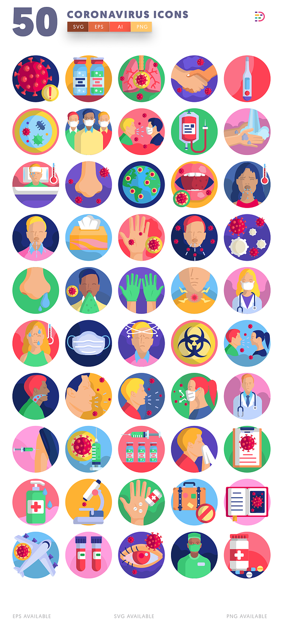 50 Coronavirus Covid-19 Icons in Icons - product preview 1