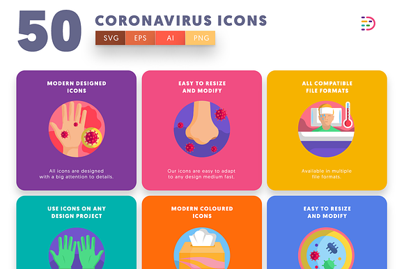 50 Coronavirus Covid-19 Icons in Icons - product preview 2