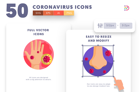 50 Coronavirus Covid-19 Icons in Icons - product preview 3