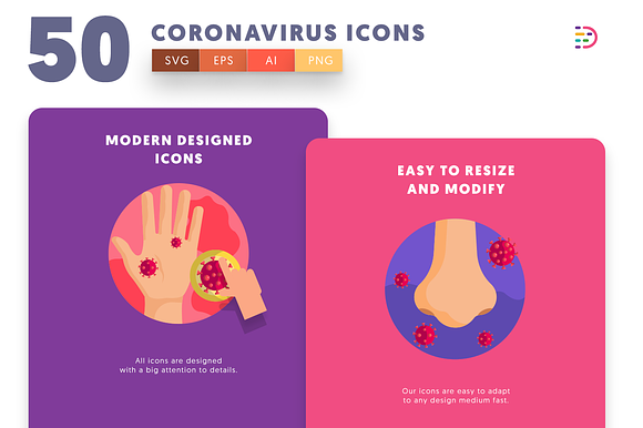 50 Coronavirus Covid-19 Icons in Icons - product preview 4