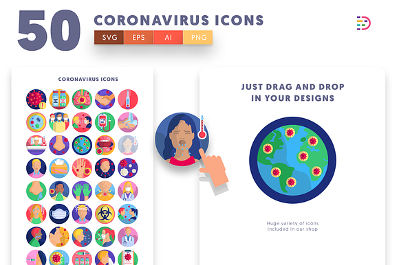 50 Coronavirus Covid-19 Icons in Icons - product preview 5