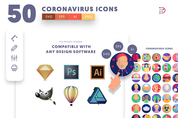 50 Coronavirus Covid-19 Icons in Icons - product preview 6