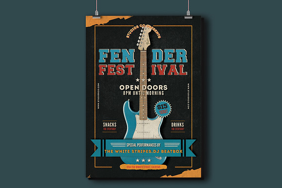Fender Festival Flyer Template in Flyer Templates - product preview 1
