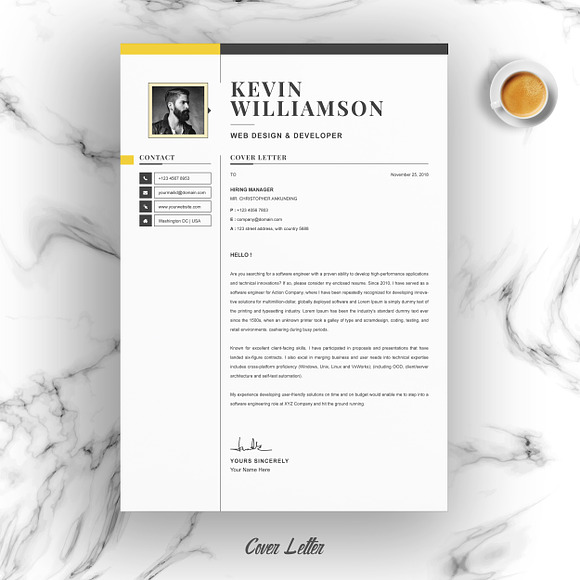 Professional 3 Page Resume Template in Letter Templates - product preview 2