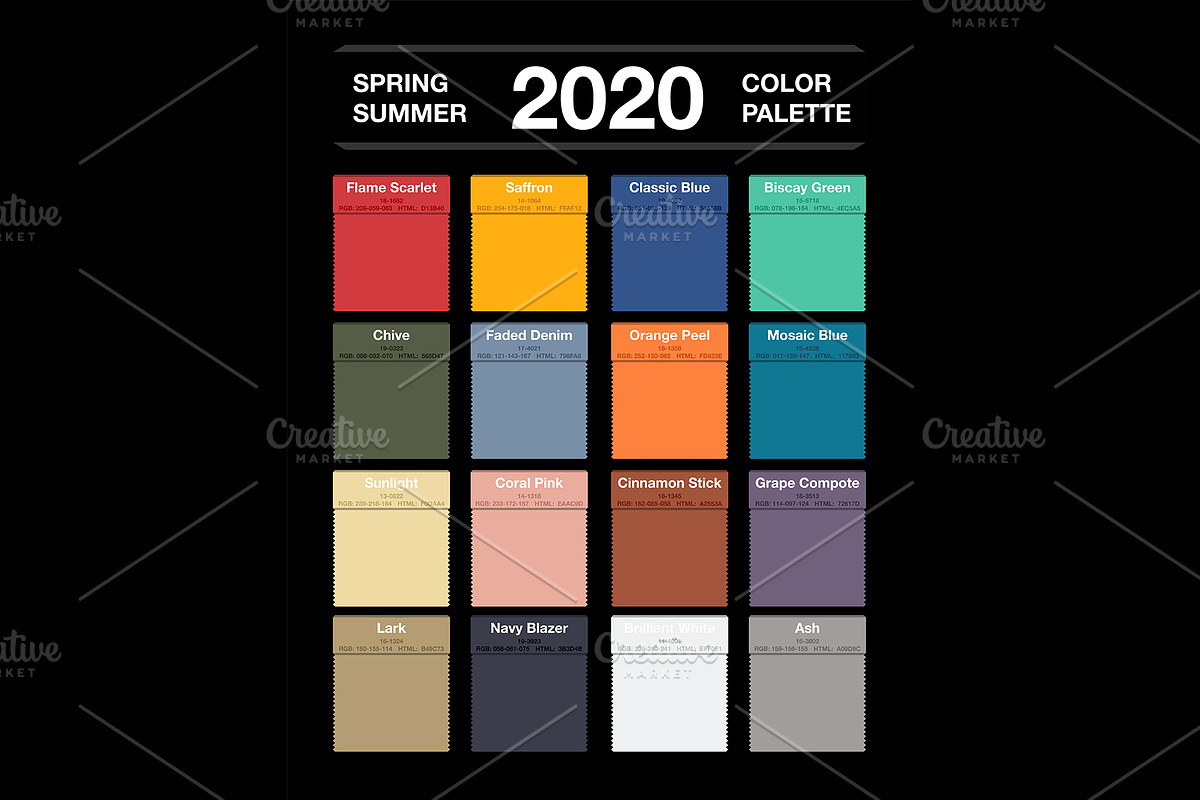 Spring and summer 2020 color palette in Patterns - product preview 8