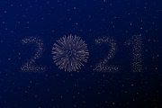 Firework 2021 New year concept
