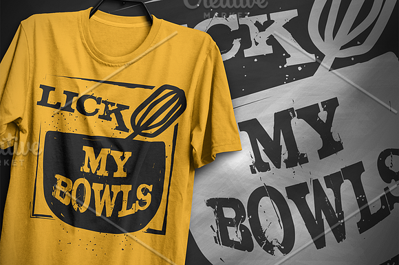 Lick my bowls - T-Shirt Design in Illustrations - product preview 1