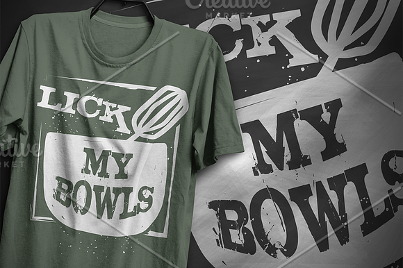 Lick my bowls - T-Shirt Design in Illustrations - product preview 4