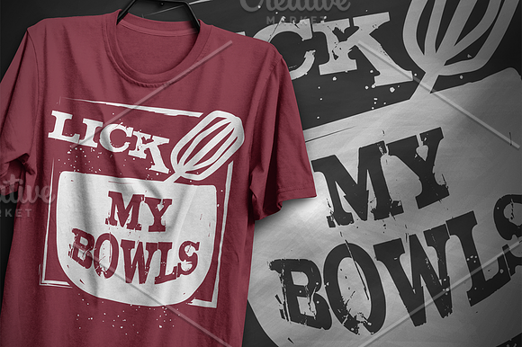 Lick my bowls - T-Shirt Design in Illustrations - product preview 5