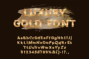 Shiny modern gold font isolated