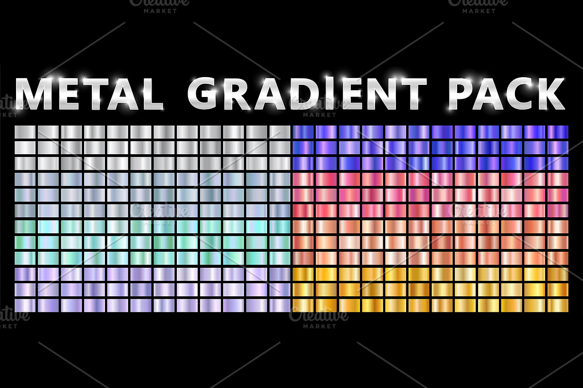 Realistic metal chrome gradients in Patterns - product preview 8