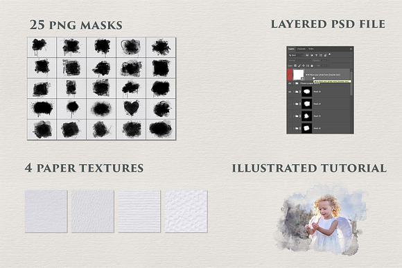 25 Watercolor Masks in Textures - product preview 2