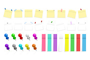 Office paper stickers and pins pack