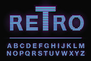 80's retro neon light style font