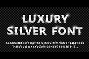 Shiny modern silver font isolated