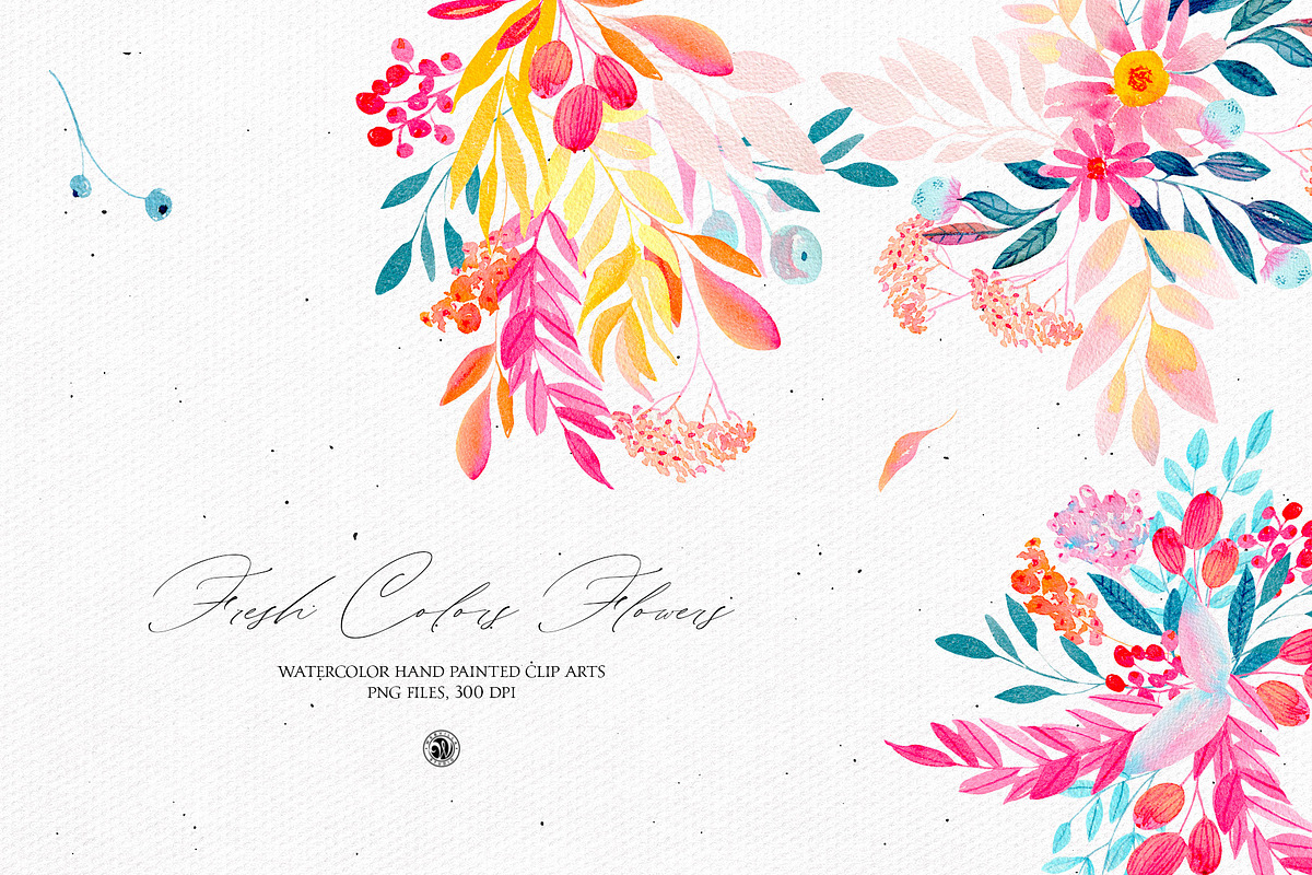 Fresh Colors Flowers in Illustrations - product preview 8