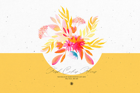Fresh Colors Flowers in Illustrations - product preview 2
