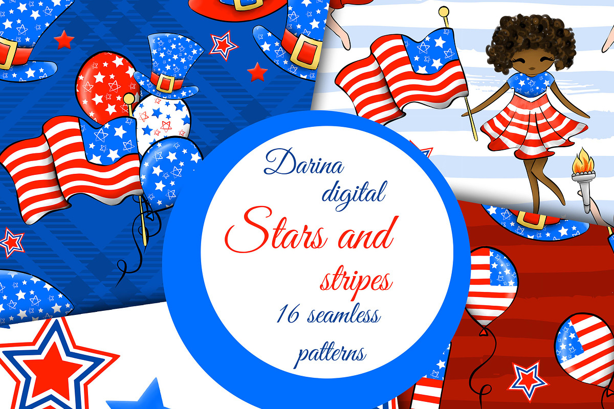 Stars and stripes patterns in Patterns - product preview 8