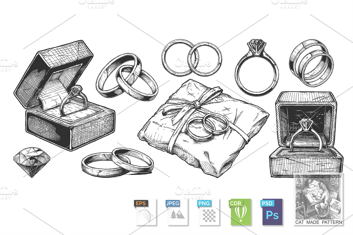 Wedding Rings and Jewelry in Illustrations - product preview 8