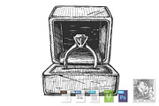 Wedding ring in the gift box