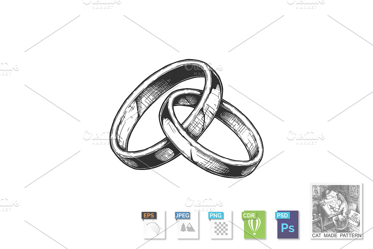 illustration of Wedding rings in Objects - product preview 8