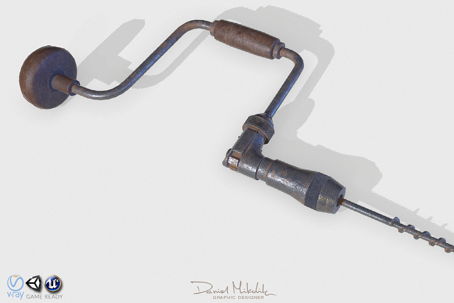Old Retro Drill PBR in Tools - product preview 8