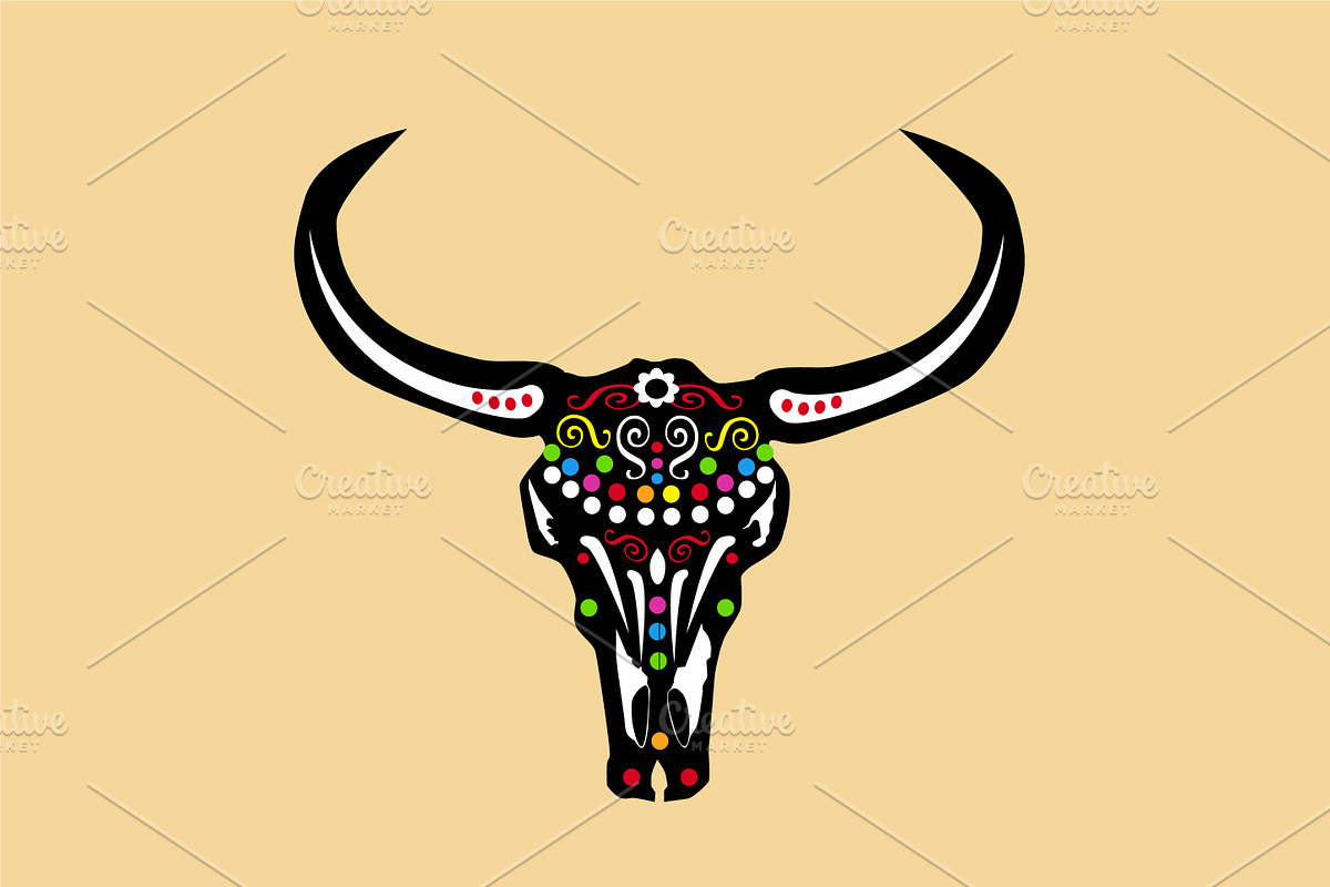 Sugar skull bulls head icon, Day of in Graphics - product preview 8