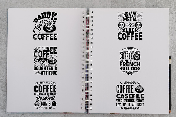 Coffee Quotes V7 Black in Illustrations - product preview 1