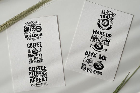 Coffee Quotes V7 Black in Illustrations - product preview 2