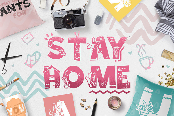 Stay Home - Doodle Font