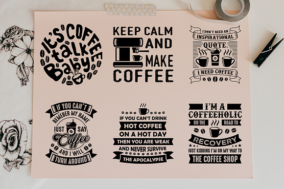 Coffee Quotes V9 SVG DXF PNG EPS in Illustrations - product preview 2