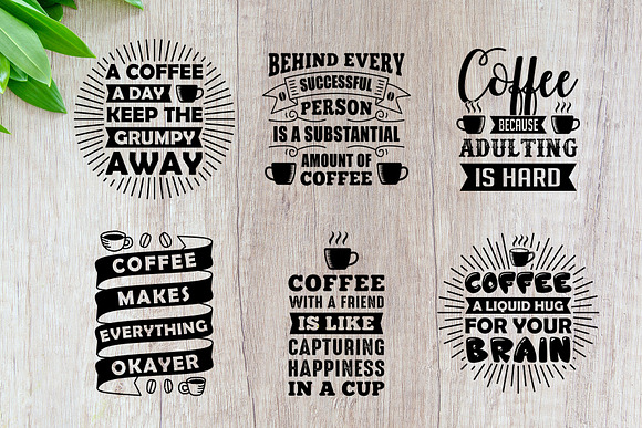 Coffee Quotes V9 SVG DXF PNG EPS in Illustrations - product preview 4