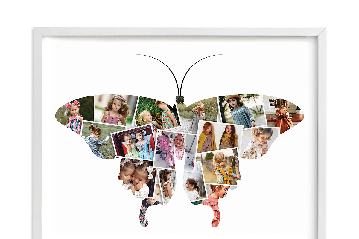 Butterfly Photo Collage Template 63 in Stationery Templates - product preview 8