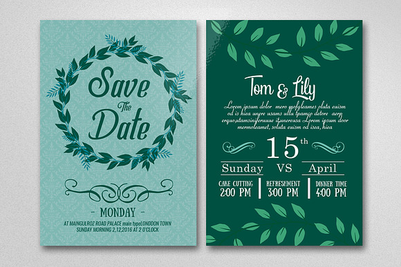 Two Sided Save The Date Wedding Card in Wedding Templates - product preview 1
