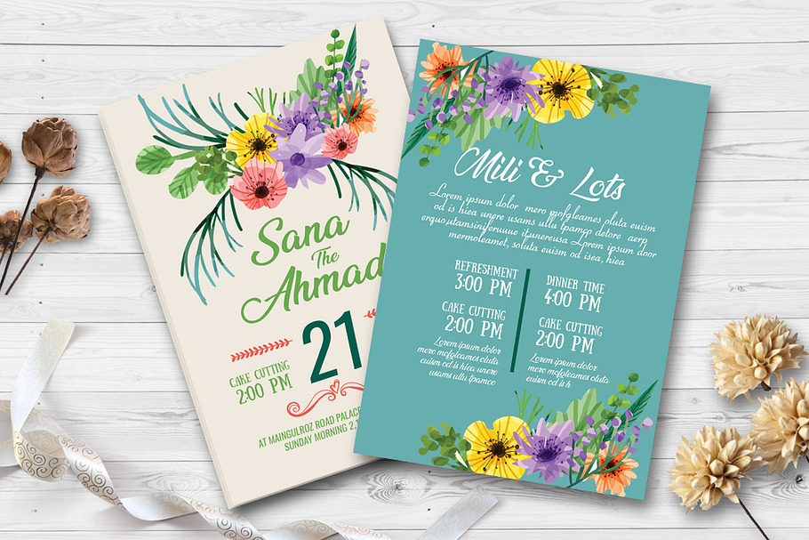 Double Sided Wedding Invitation Card in Wedding Templates - product preview 8
