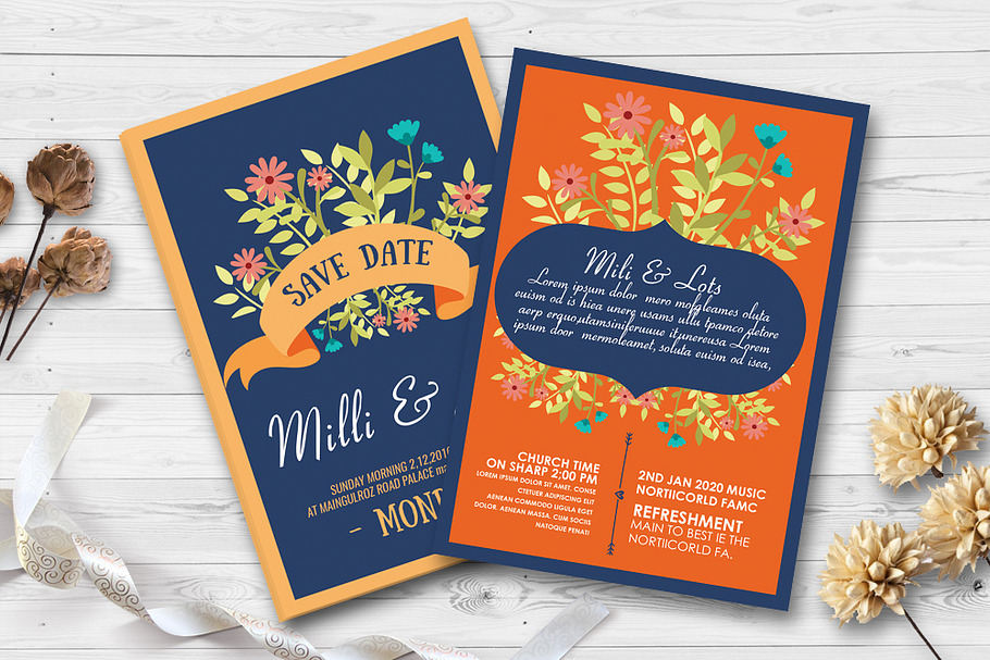 Double Sided Save The Date Card in Wedding Templates - product preview 8