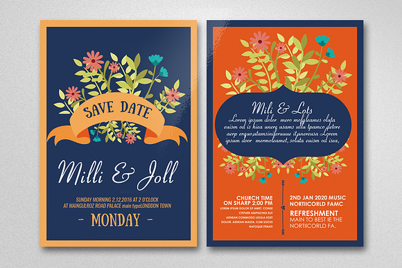 Double Sided Save The Date Card in Wedding Templates - product preview 1