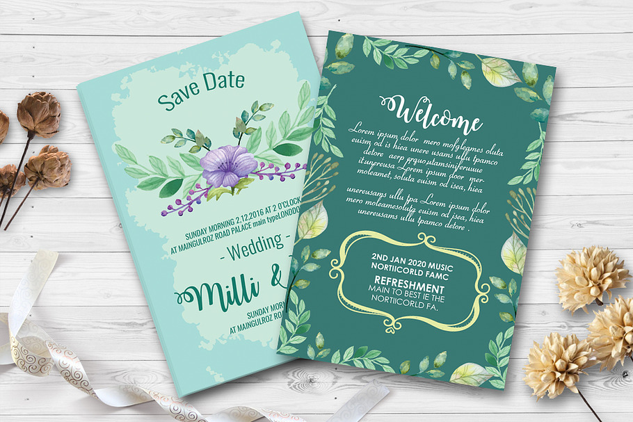 Two Sided Save The Date Card in Wedding Templates - product preview 8