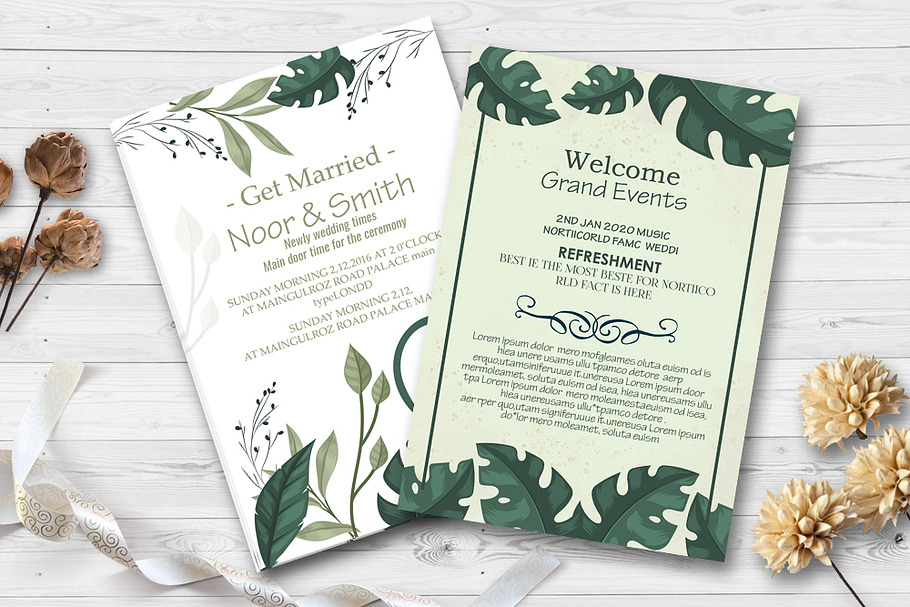Double Sided Wedding Card in Wedding Templates - product preview 8