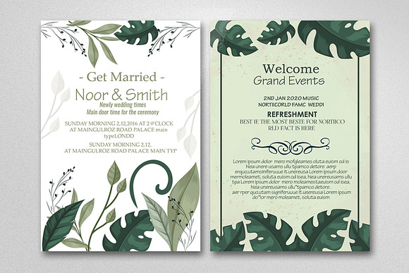 Double Sided Wedding Card in Wedding Templates - product preview 1