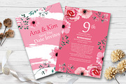 Double Sided Floral Wedding Card