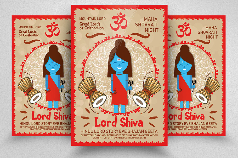 Lord Shiva Hindu Flyer Template in Flyer Templates - product preview 8