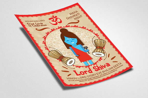 Lord Shiva Hindu Flyer Template in Flyer Templates - product preview 1