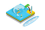 Surfing concept banner