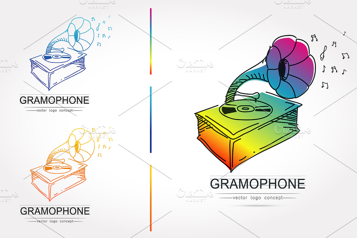 Stylized of gramophone Vector in Logo Templates - product preview 8