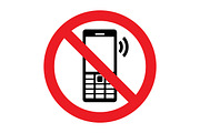 No Cell Phone Vector Sign