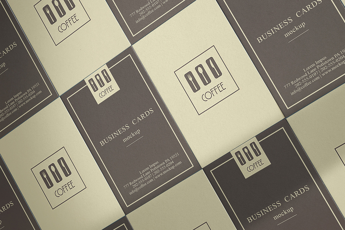 Vertical business cards layer mockup in Branding Mockups - product preview 8