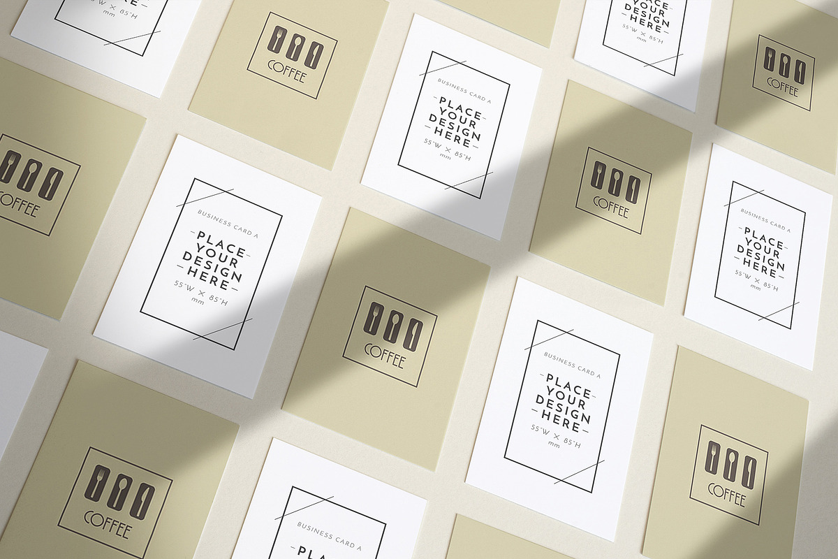 Vertical Business Cards layer mockup in Branding Mockups - product preview 8