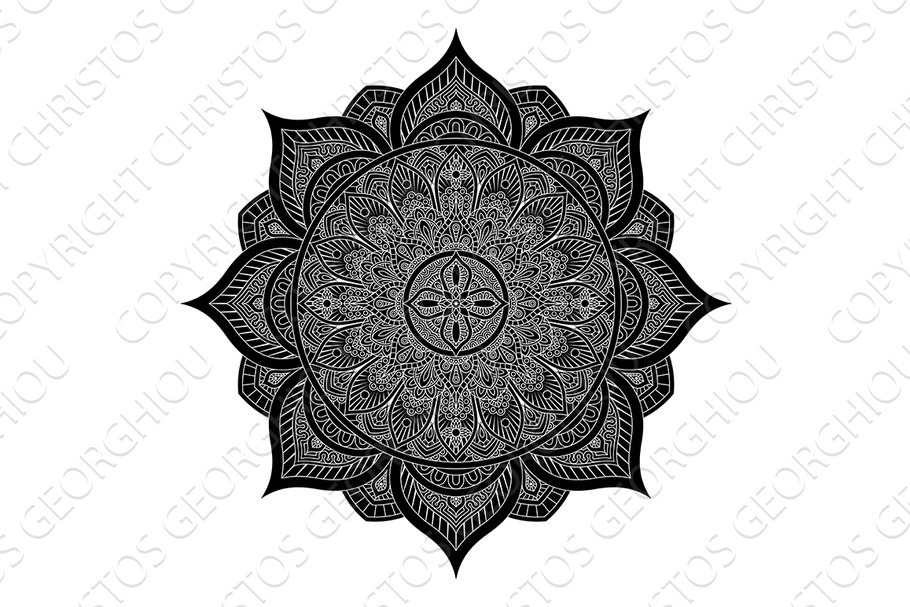 Pattern Motif Mandala Art Ornament in Illustrations - product preview 8